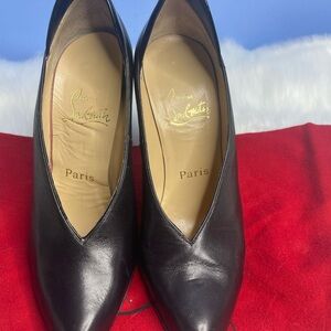 Christian Louboutin Black Leather Heels
